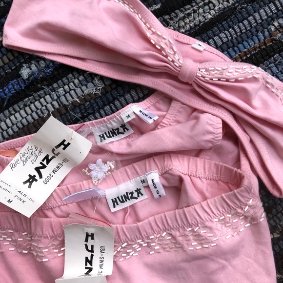 Hunza G Pink 3 piece Bikini Swimsuit LAST ONE - Picture 7 of 11